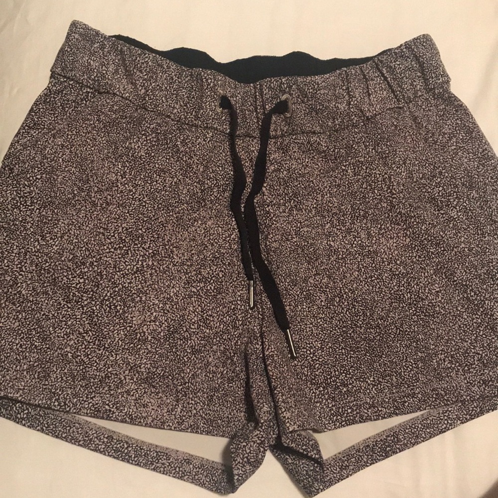 lululemon athletica Black and White Speckled Athletic Shorts